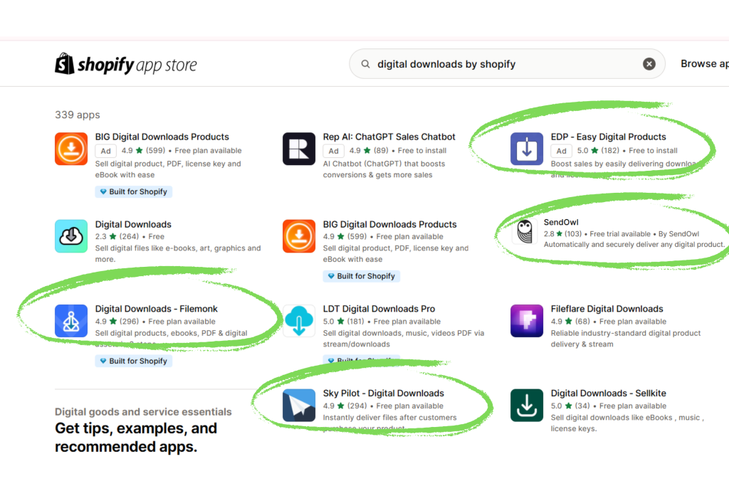 digital downloads by shopify apps