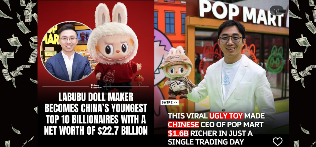 Labubu doll Ceo earning news image from one product