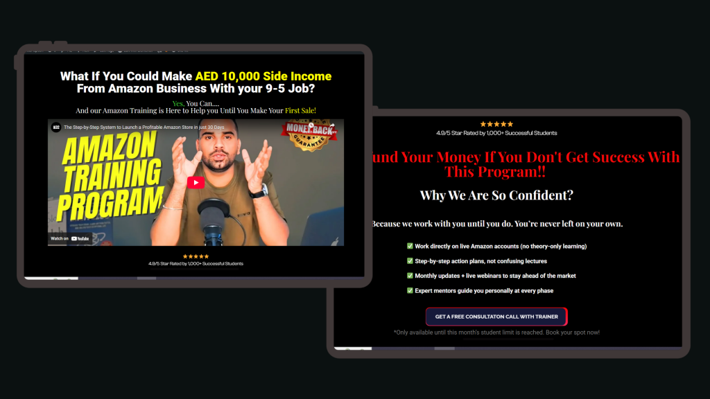 How does a Landing page looks like