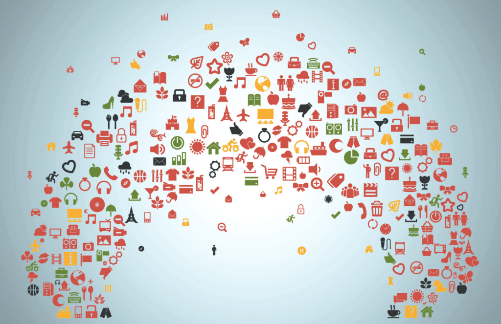 An Image of Social Media Sea of Content  Showing Social Media Competiton 