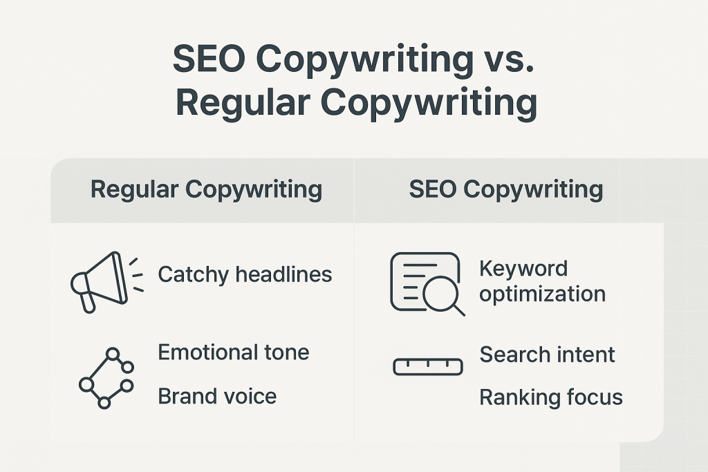 Seo Copywriting Vs Regular Copywriting Chart