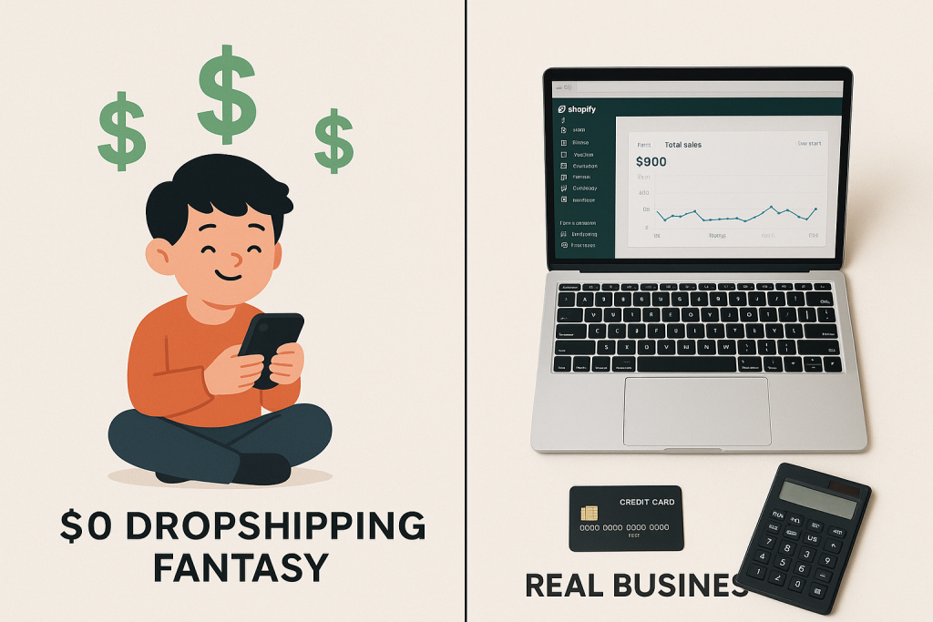 he real cost vs zero-dollar myth in Shopify dropshipping