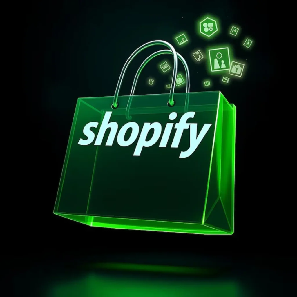 Shopify Style Green Bag Logo