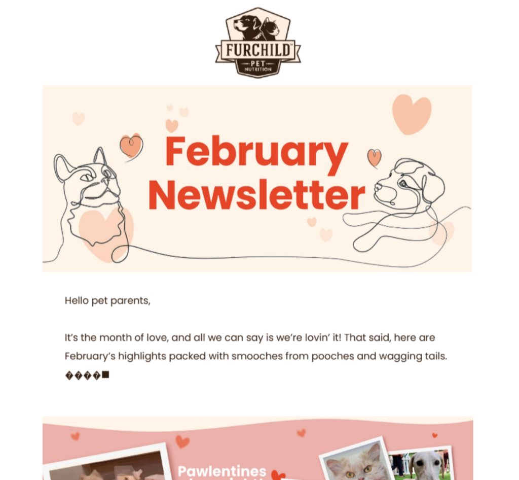 Furchild Pet Nutrition Monthly newsletter