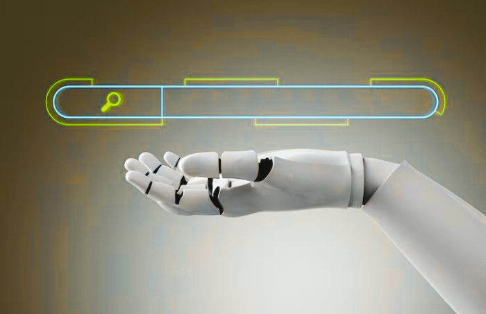 an image showing seo for llm with a robot 