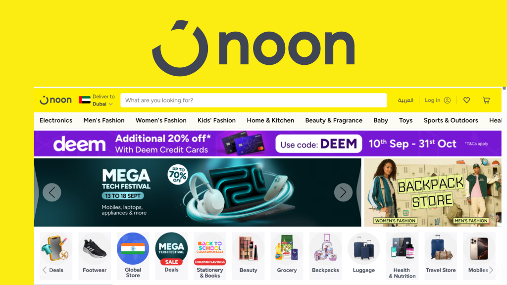 screenshot of Noon Platform