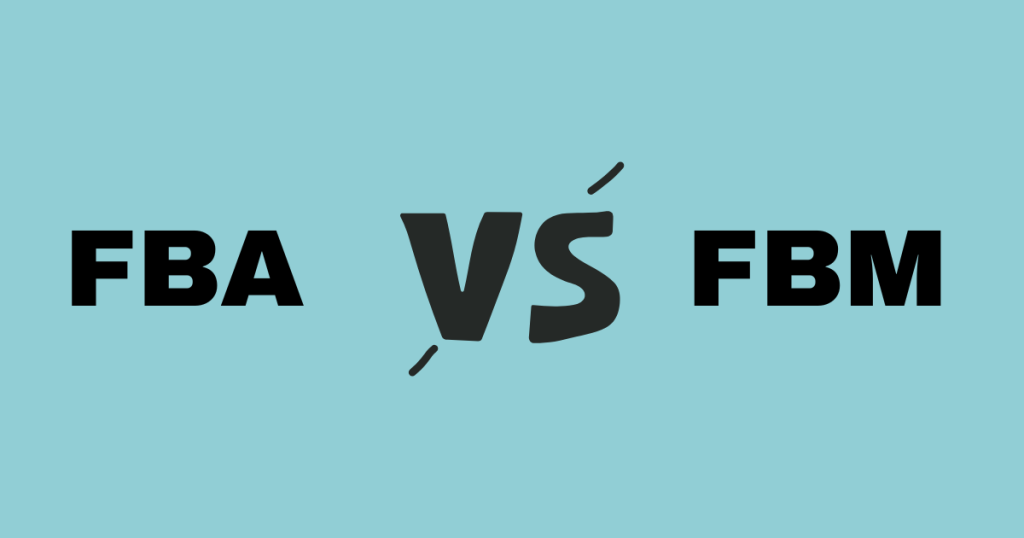 an image representing Amazon FBA vs FBM text