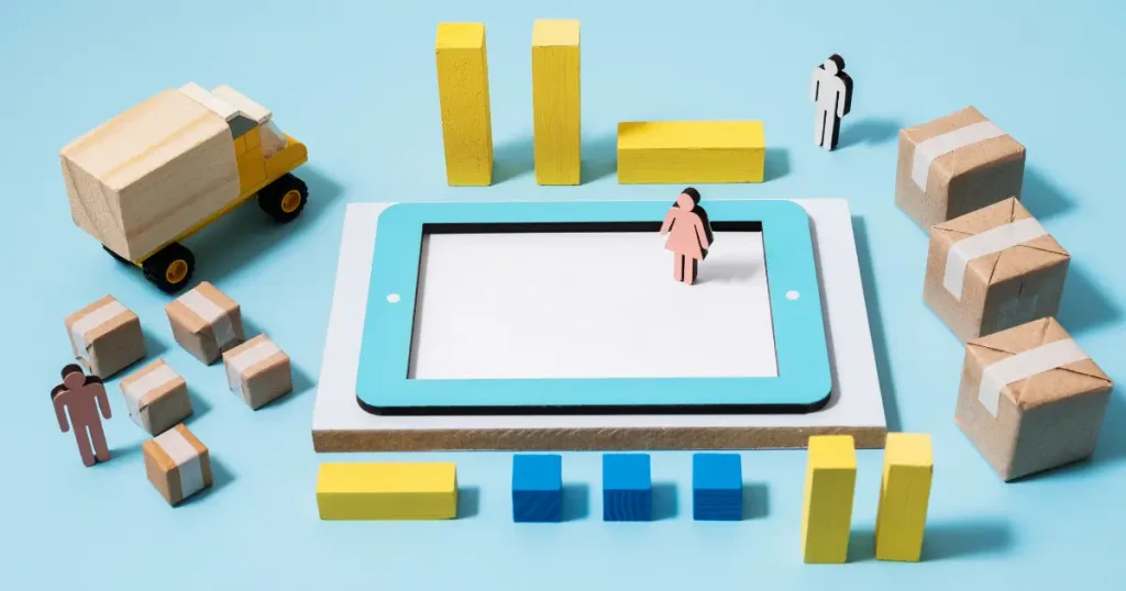 an image of car and a person and pacakges boxes to show the hybrid strategy